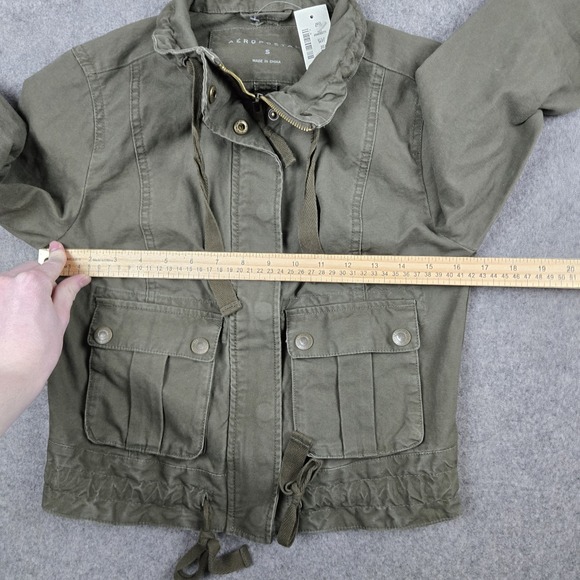 NWT Aeropostale Jacket Womens Small Green Utility Pockets Full Zip Lightweight - Picture 12 of 16